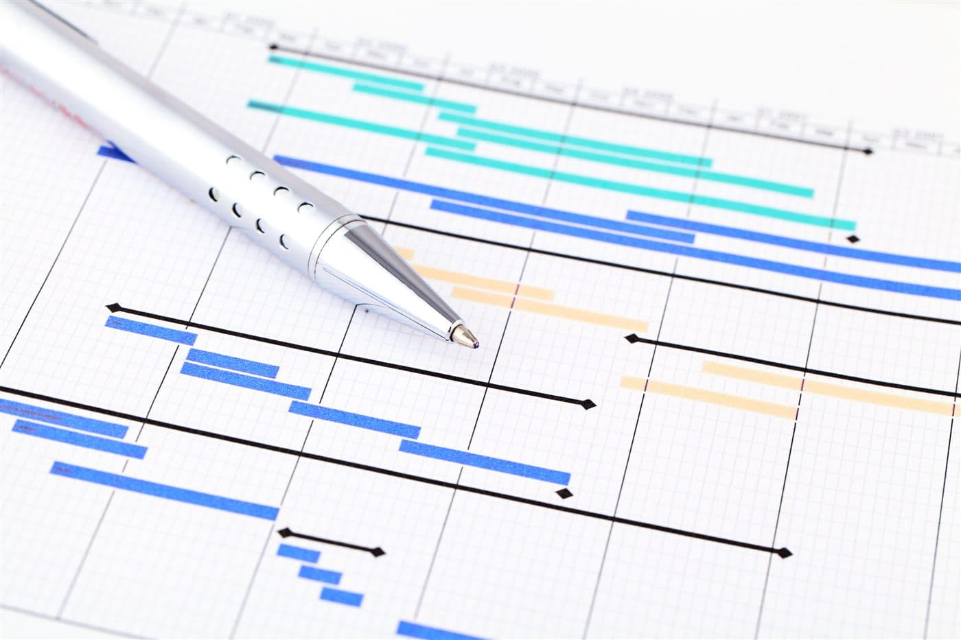 Detailed project schedule and Gantt-style planning document